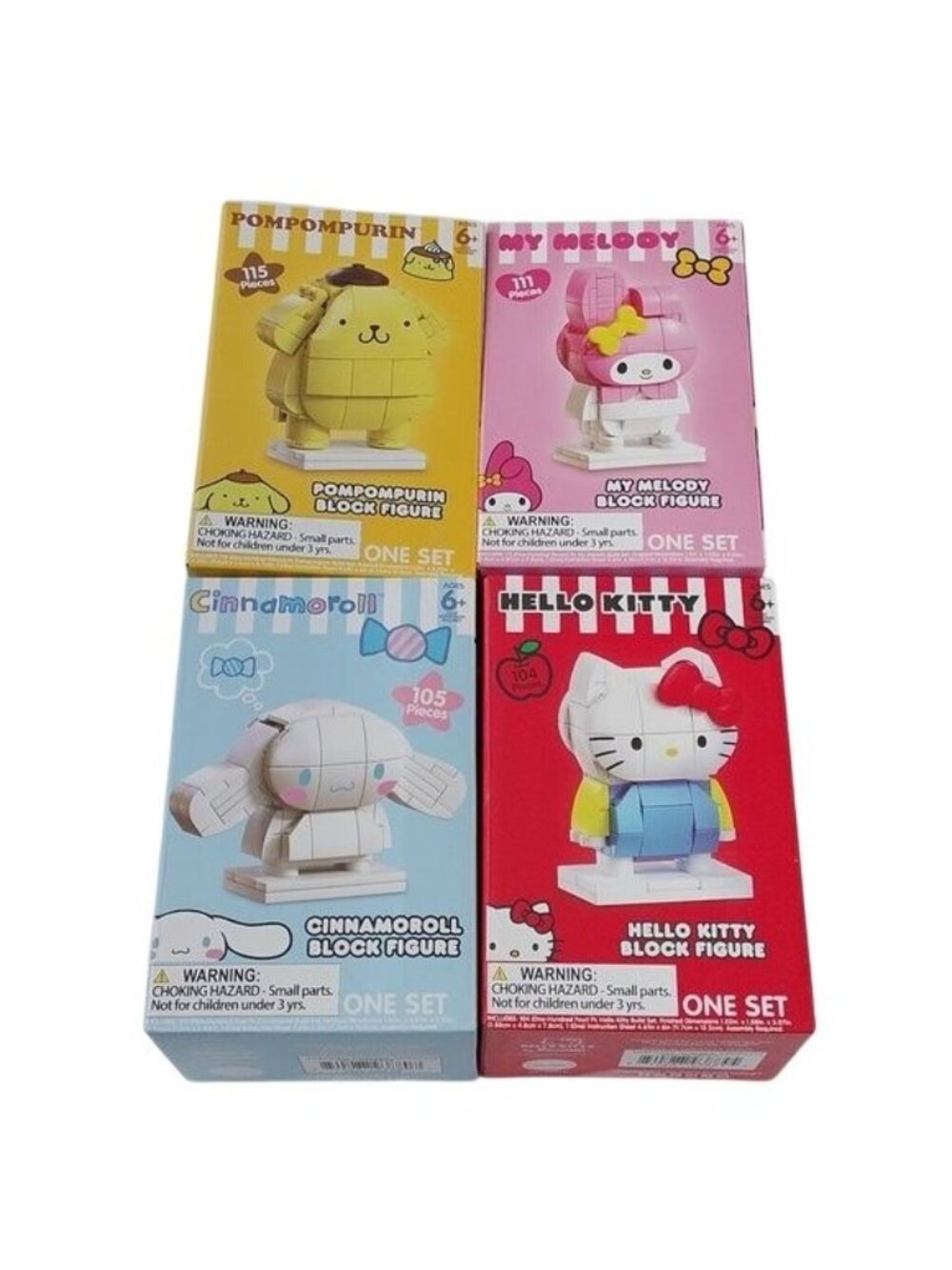 Hello Kitty, Cinnamoroll, Pompompurin+ My Melody Building Brick Block Figures